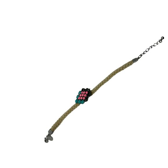 American Eagle Outfitters Bracelet Womens Yellow Colorful Adjustable Woven Boho - Picture 2 of 10